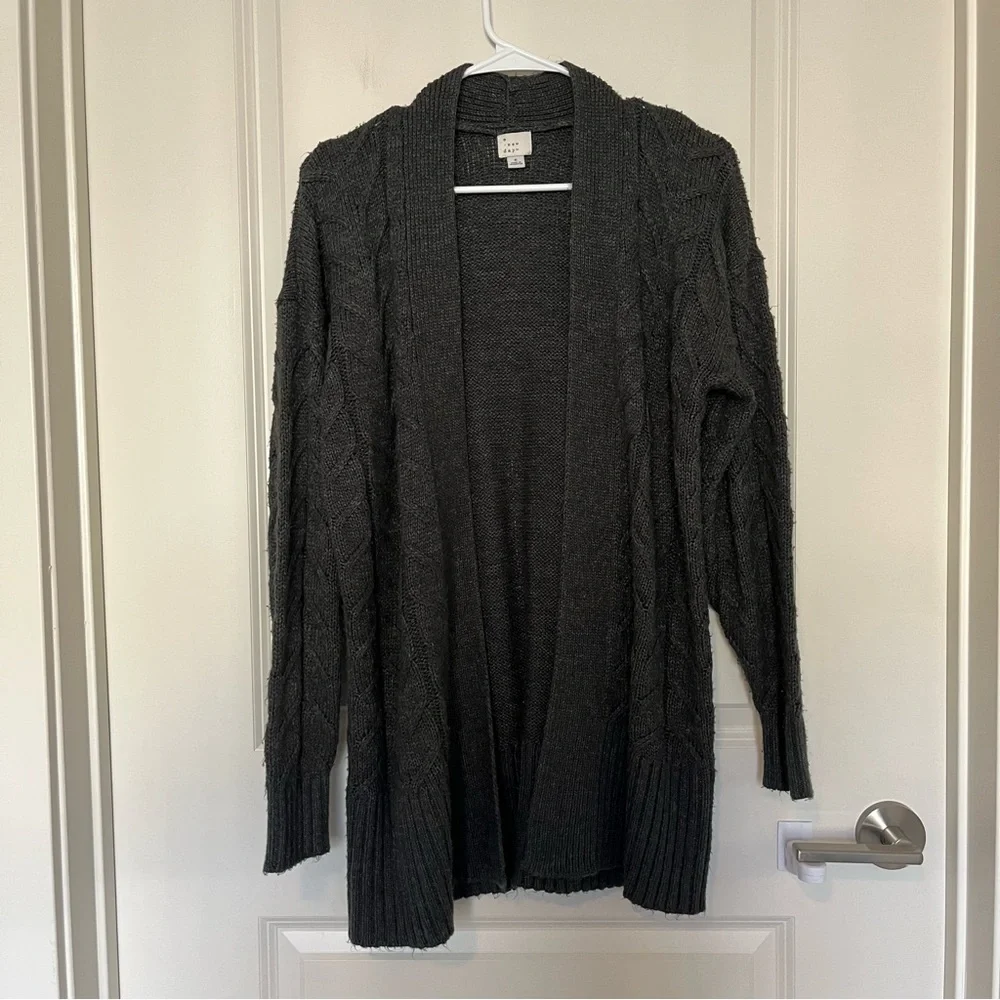 a new day Charcoal Cable Knit Cardigan